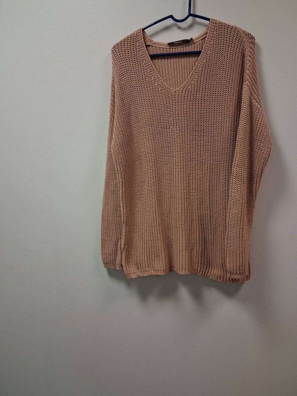Jenni Kane womens small organic cotton sweater camel brown tunic tan